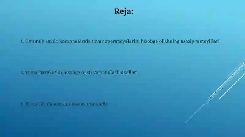 Tovar operatsiyalarini hisobga olish 2