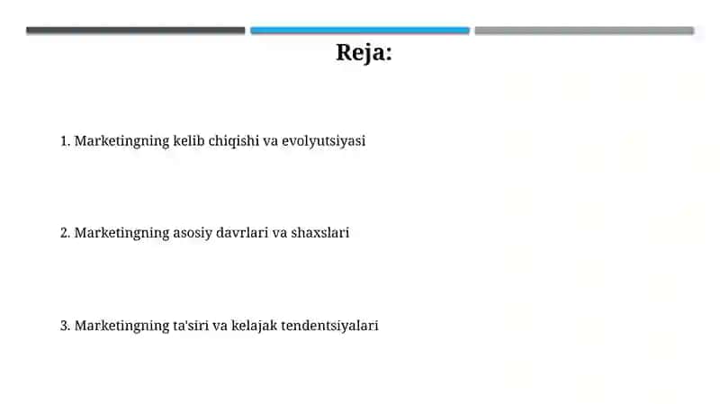 Marketingni kelib chiqish tarixi 2