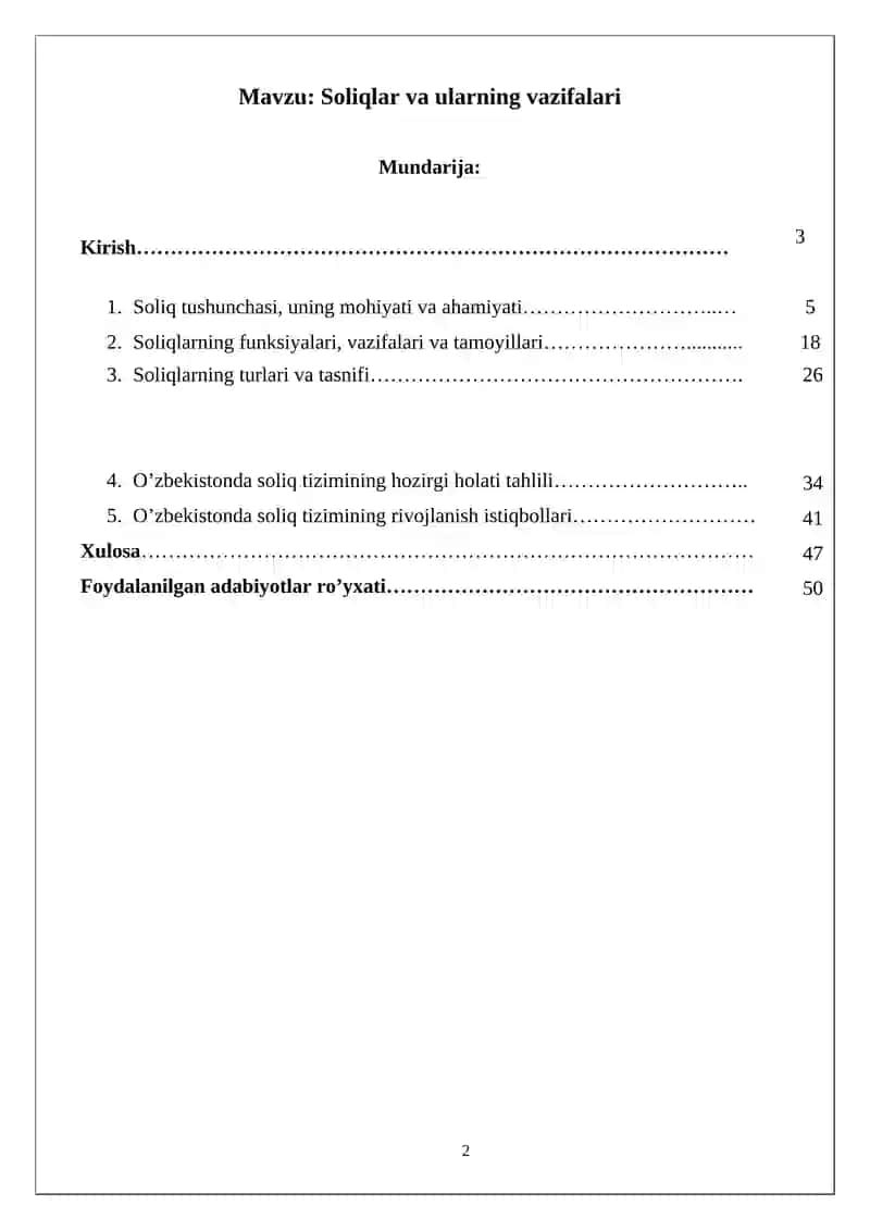 Soliqlar va ularning vazifalari 2