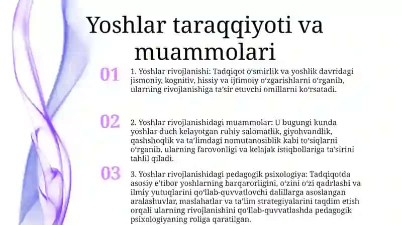 Yosh Va Pedagogik Psixologiya Fanining Tadqiqot Sohasi Va Muammolari 2