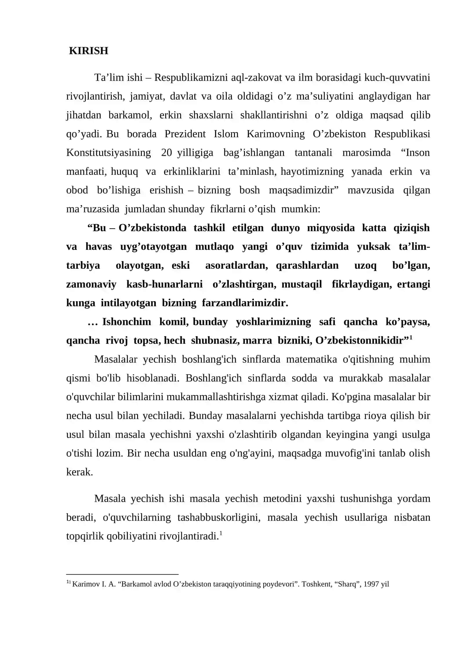 Boshlang`ich sinflarda murakkab masalalar ustida ishlash 2