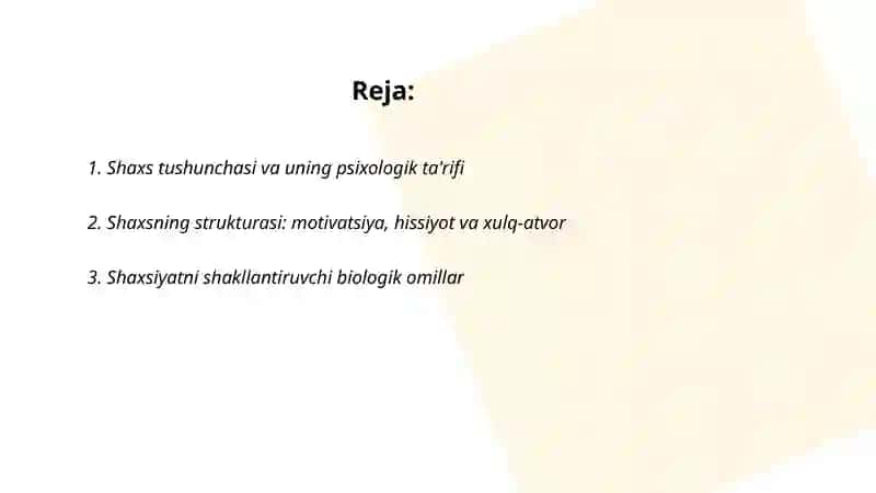 Psixologiyada shaxs mannose 2