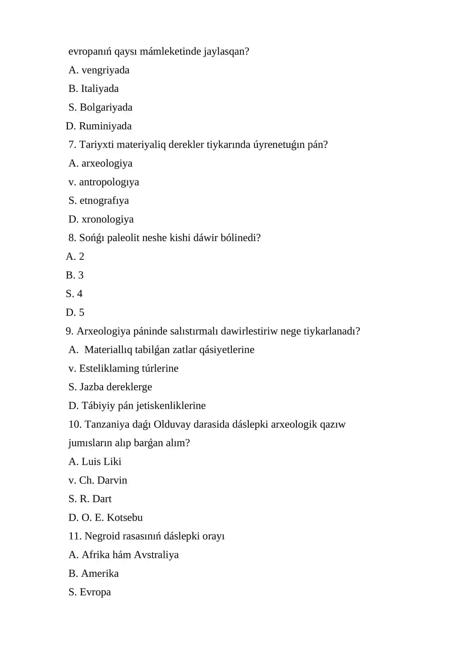 Dáslepki rasaliq belgiler 2