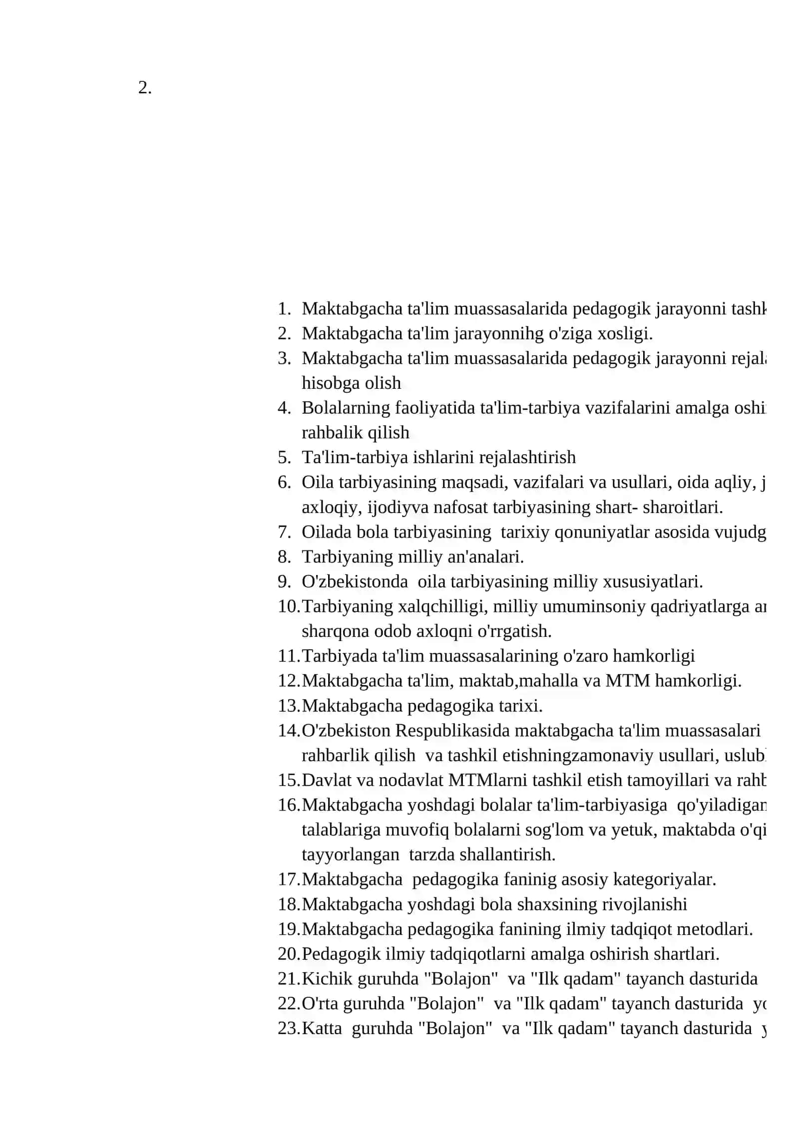 Maktabgacha ta'lim muassasalarida pedagogik jarayonni tashkil etish 2