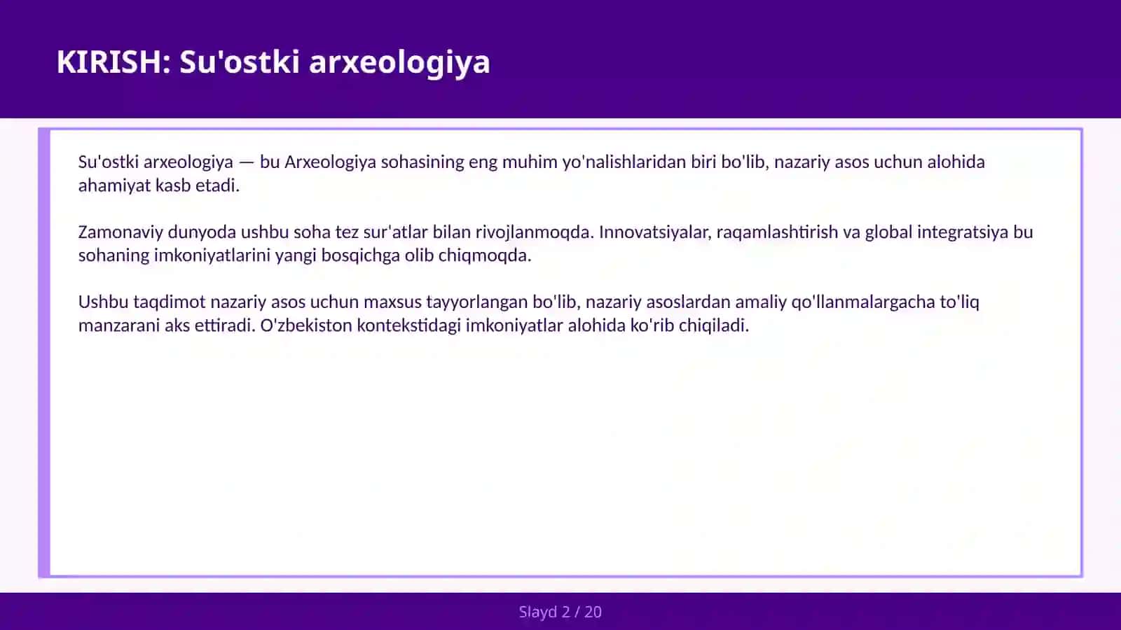 SU'OSTKI ARXEOLOGIYA 2