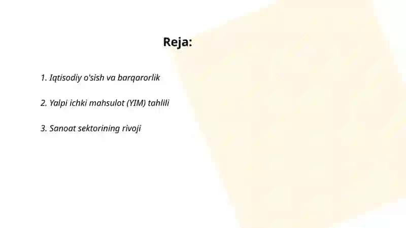Iqtisodiy o'sish va barqarorlik 2
