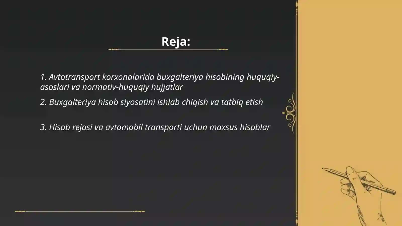Avtotransport korxonalarida buxgalteriya hisobini tashkil qilish asoslari 2