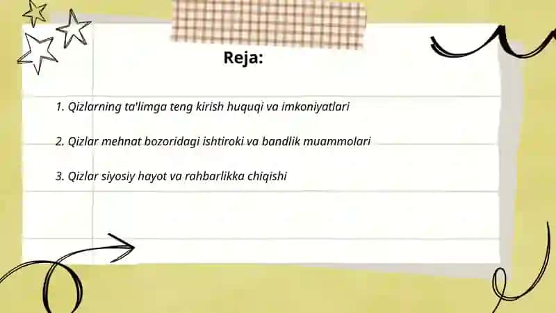 Qizlarning ta'limga teng kirish huquqi va imkoniyatlari 2