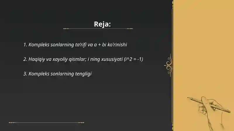 Kompleks sonlar 2