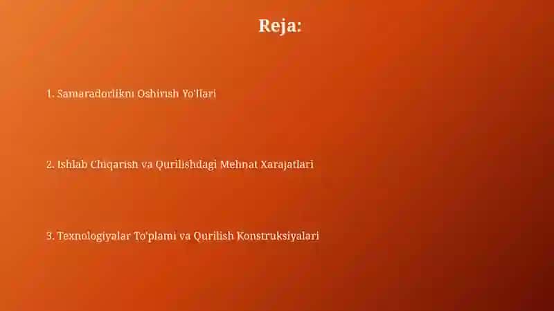 Buyum va konstruksiyalarning texnologik komplekti 2
