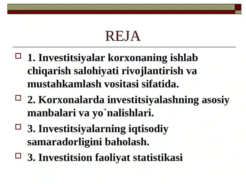 KORXONANING INVESTISION FAOLIYATI 2