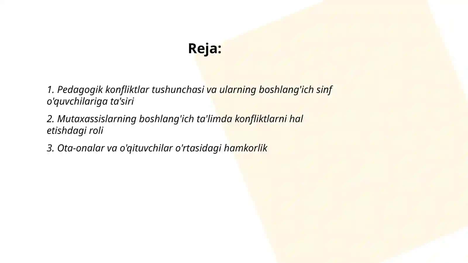 Pedagogik konfliktlar tushunchasi va ularning boshlang'ich sinf o'quvchilariga ta'siri 2