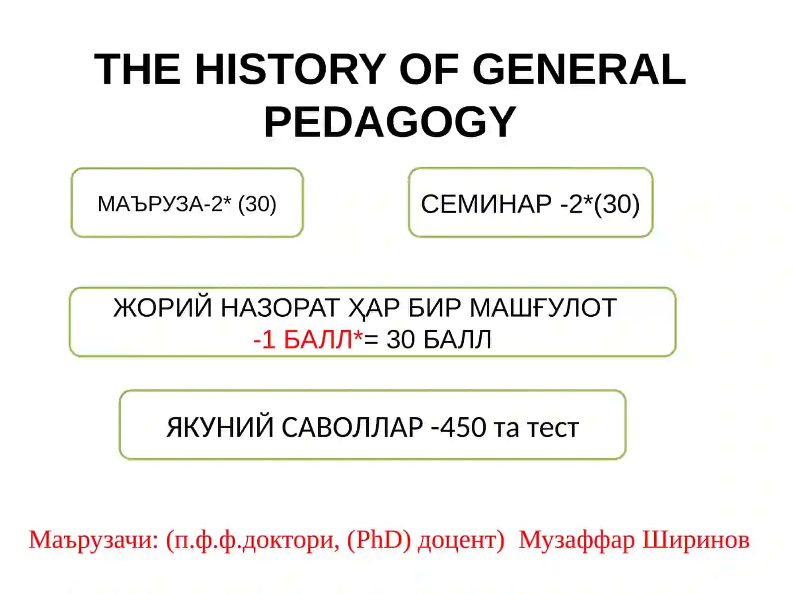 Педагогика тарихи курсига кириш. Энг қадимги даврларданVIIасргача таълим-тарбия ва педагогик фикрлар 2