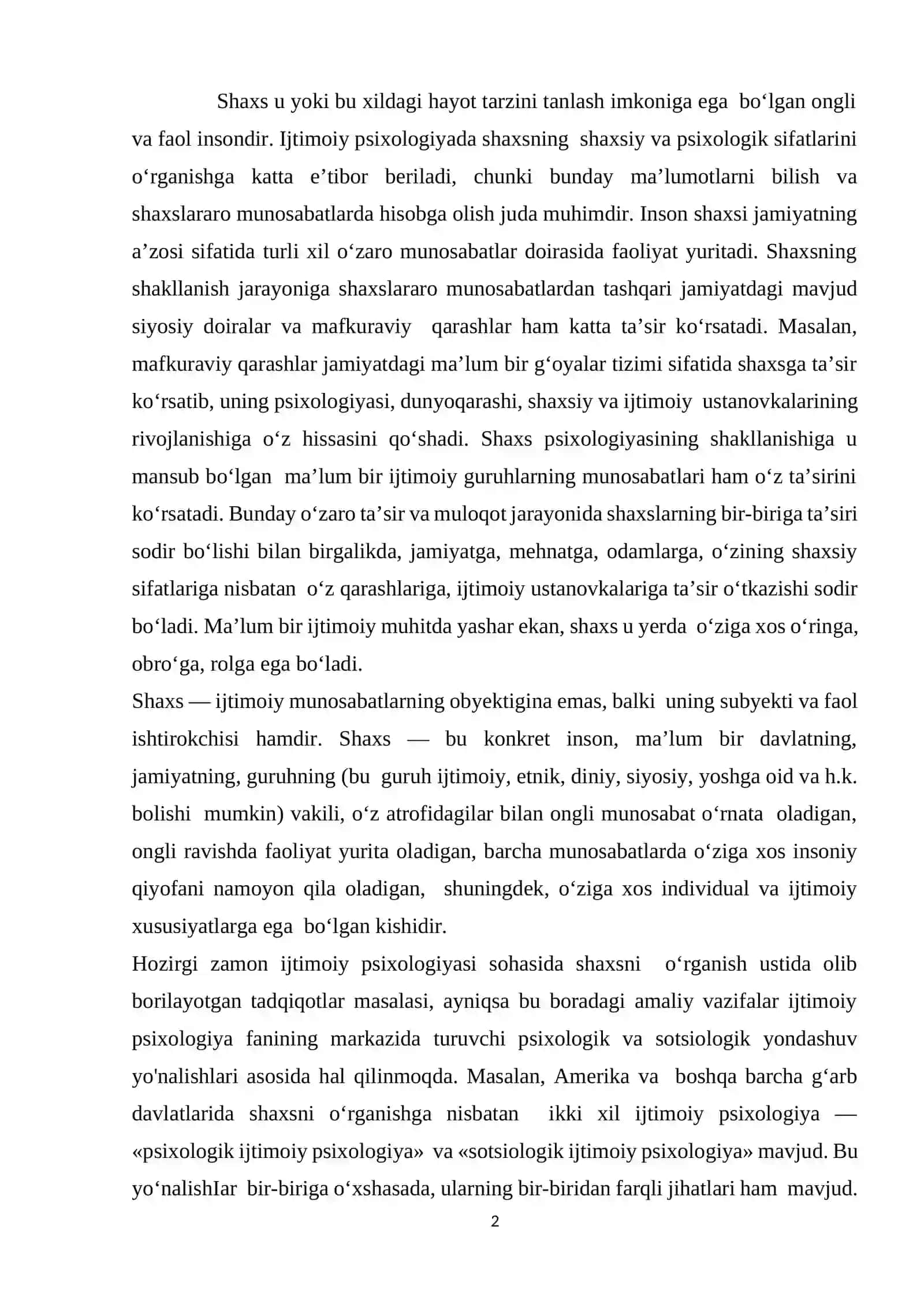 Ijtimoiy psixologiya uchun shaxsni o’rganishning o’ziga xosligi 2
