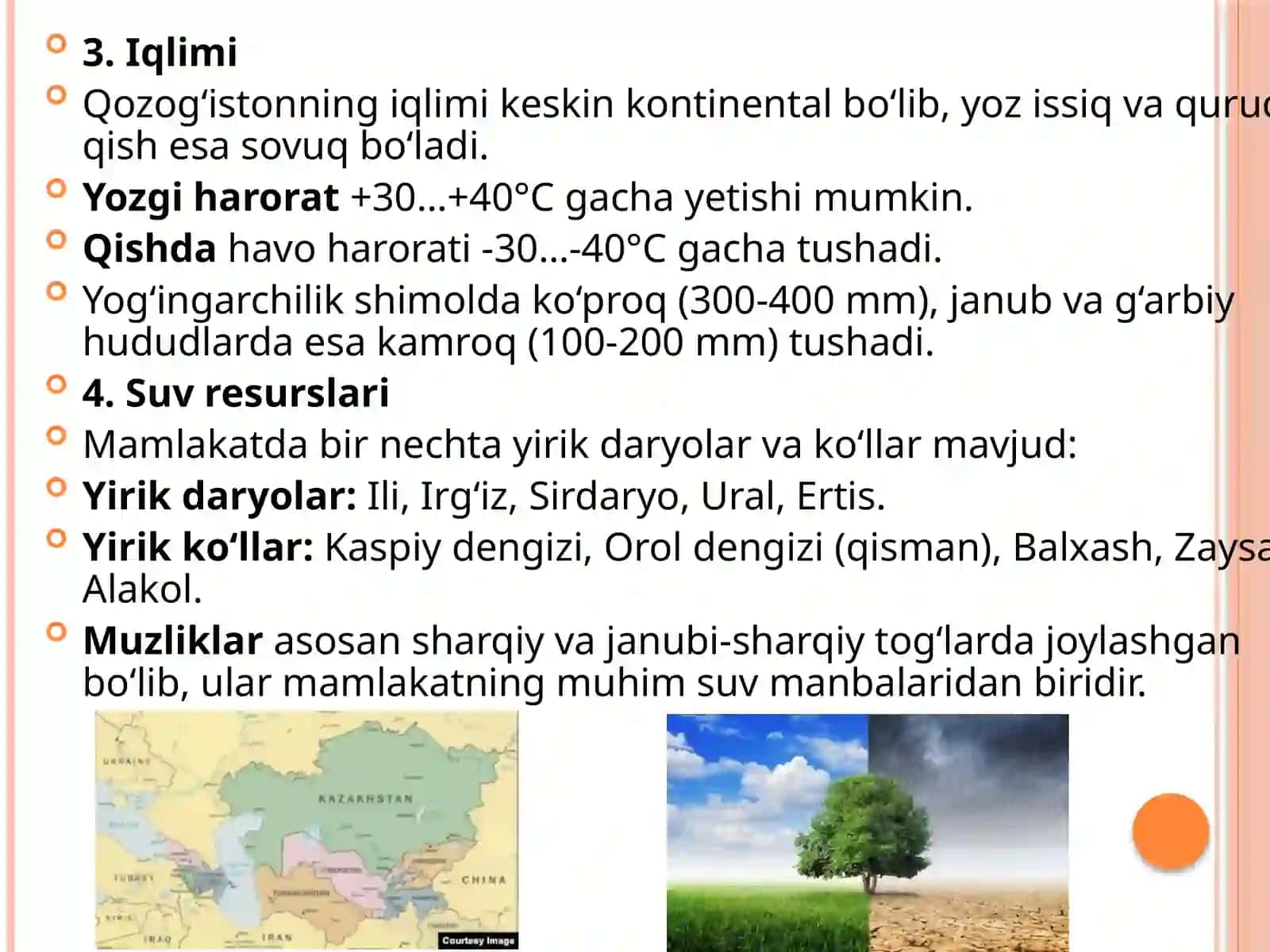 Qоzоg’istоn Rеspublikаsi tаbiiy shаrоiti 2