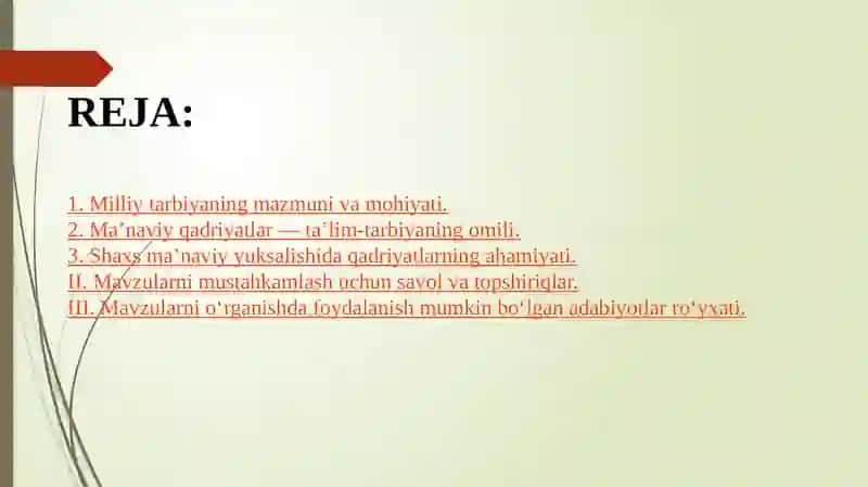 Milliy tarbiyaning zamonaviy hususiyatlari 2