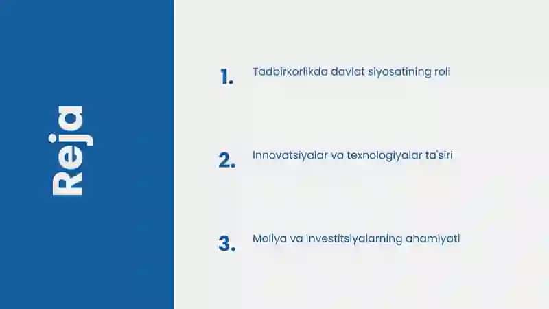 Tadbirkorlikning rivojlanish shart-sharoitlari 2