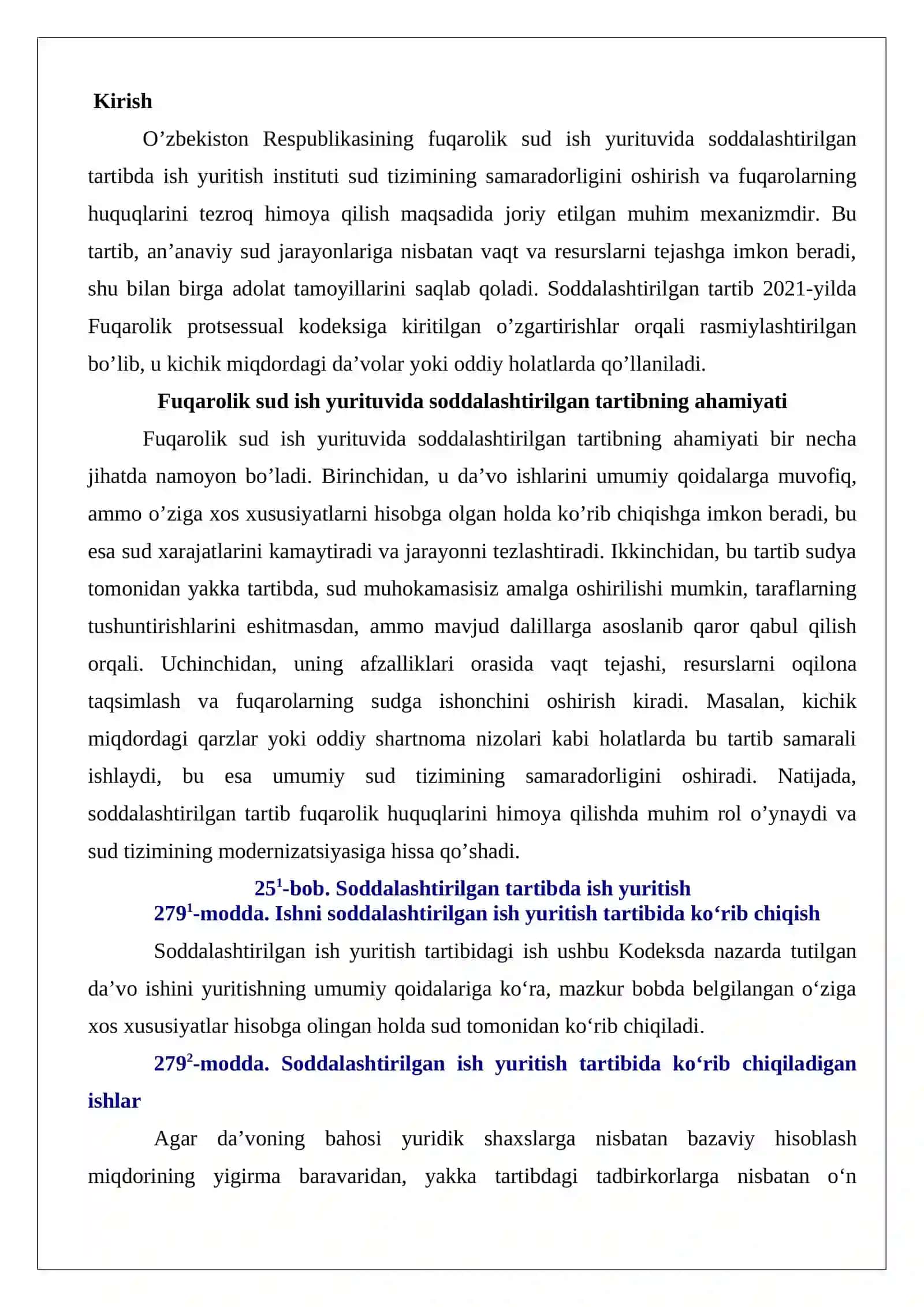 Soddalashtirilgan ish yuritish tartibida ko‘rib chiqiladigan ishlar 2