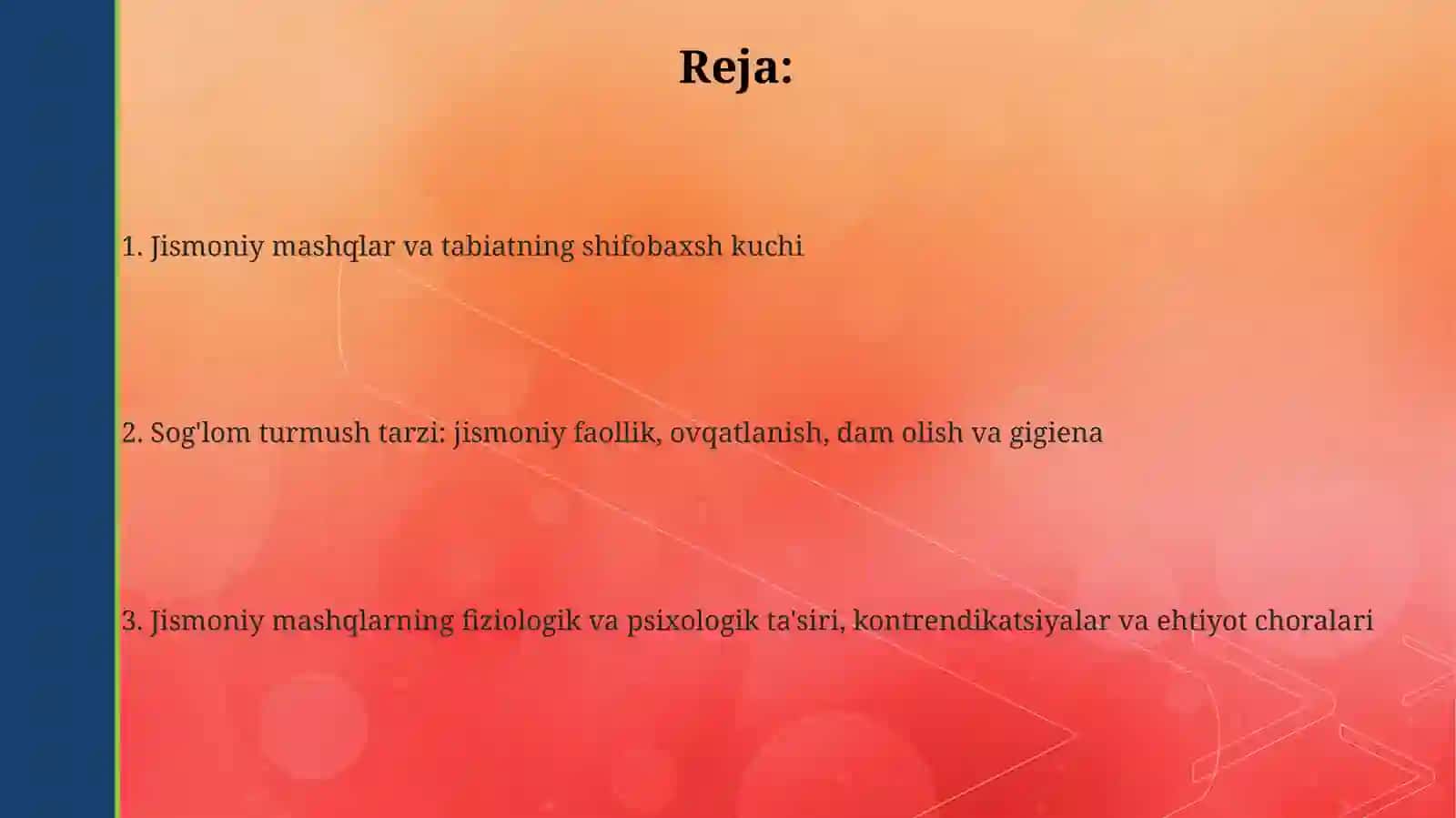 Jismoniy tarbiya vositalari va jismoniy mashqlar 2