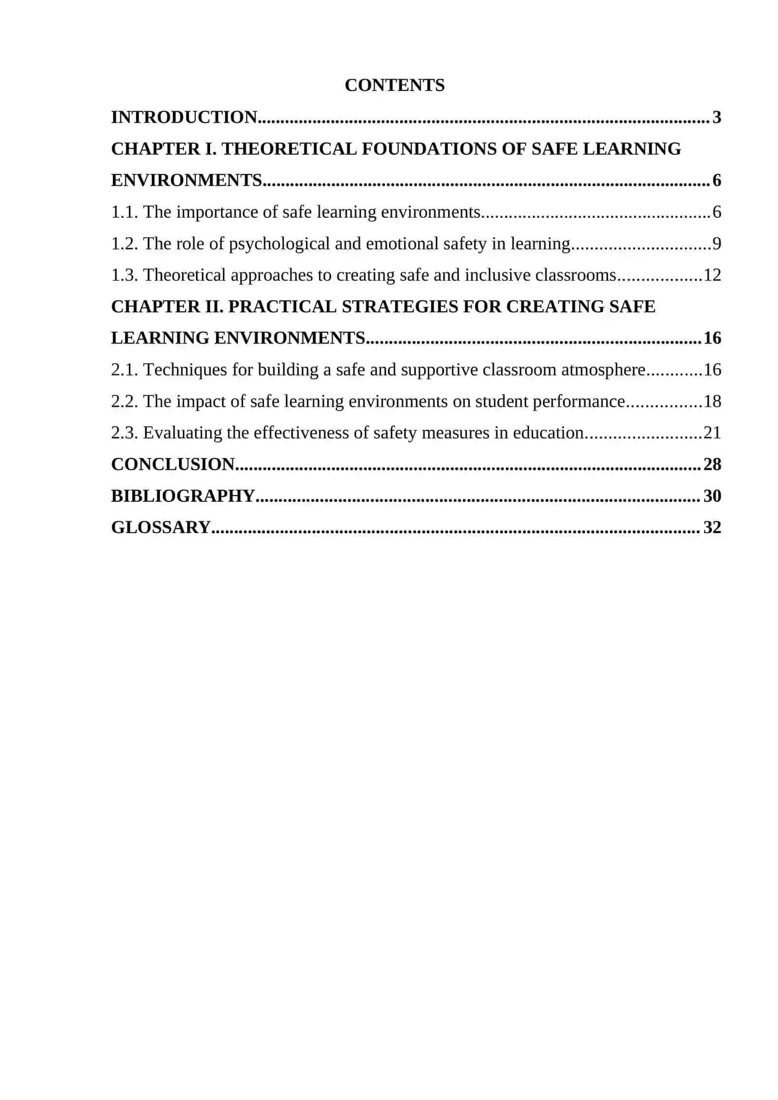 Creating Safe Learning Environments 2