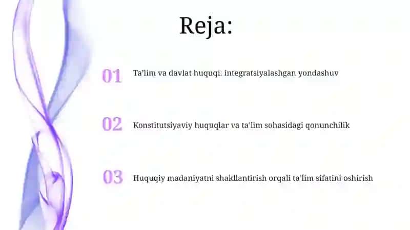 Tarbiya va Davlat huquq asoslari fanlaridan integratsiyalashgan topshiriq 2
