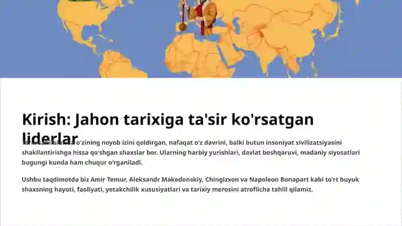 Buyuk shaxslar: Tarixiy yetakchilarning taqqosiy tahlili 2