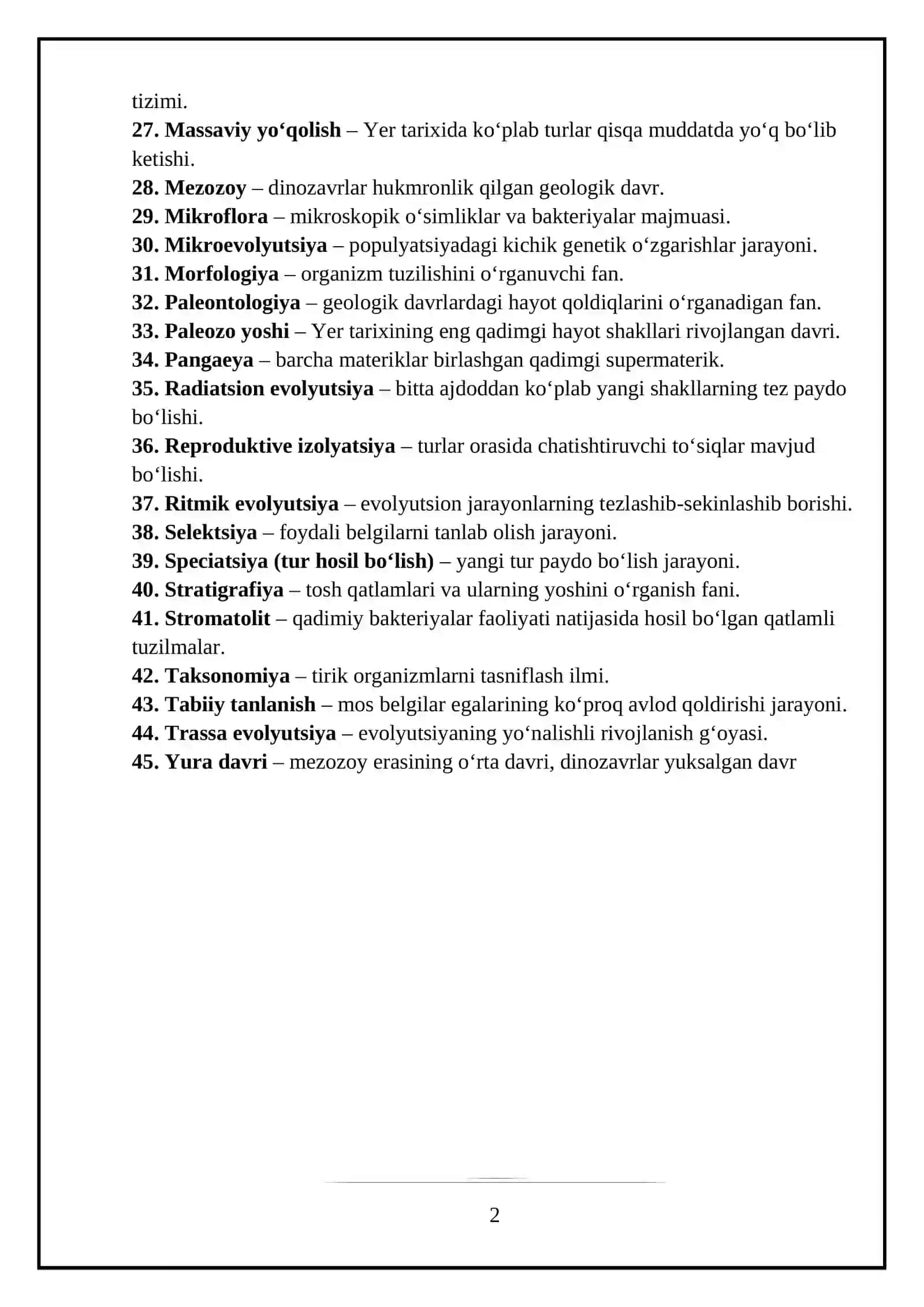 Makroevolyutsiya va hayot tarixi 2