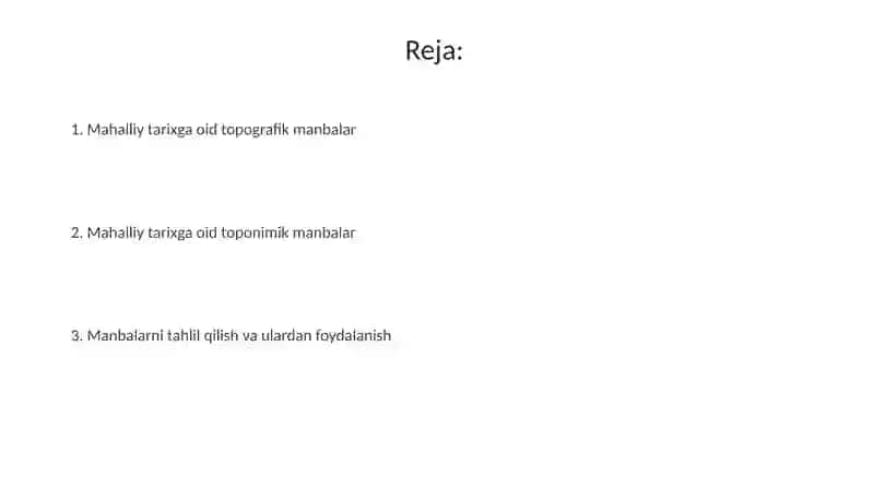 Mahalliy tarixga oid topografik va toponimik manbalar 2