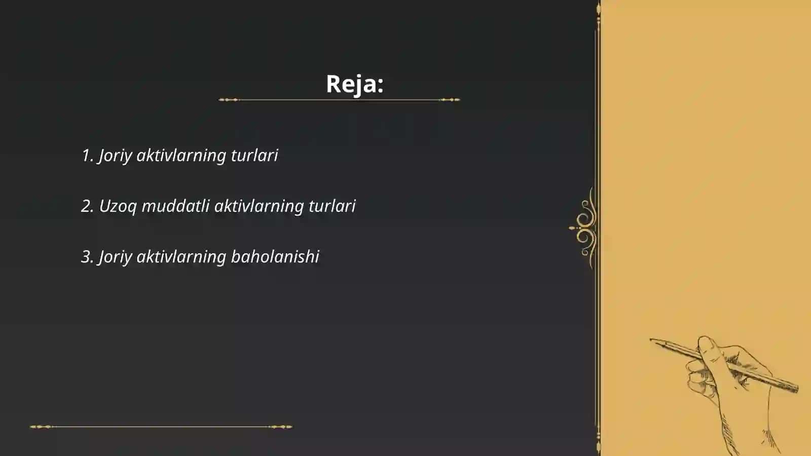 Joriy aktivlar va uzoq muddatli aktivlar 2
