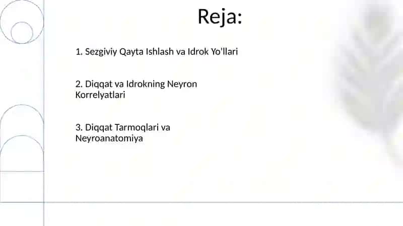 Sezgiviy va Diqqatning Nerv-fiziologik Asoslari 2