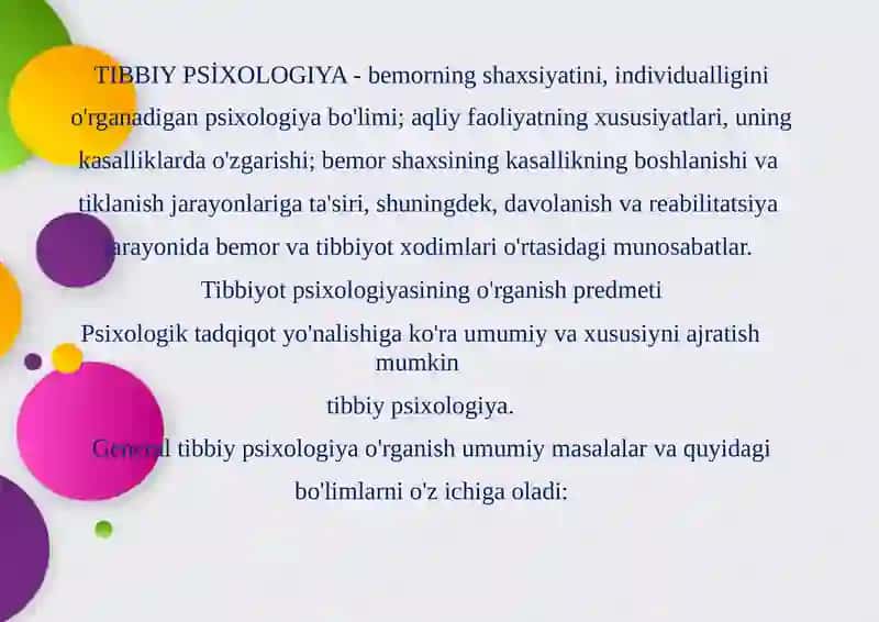 Tibbiypsixologiyamodulivavazifalari 2