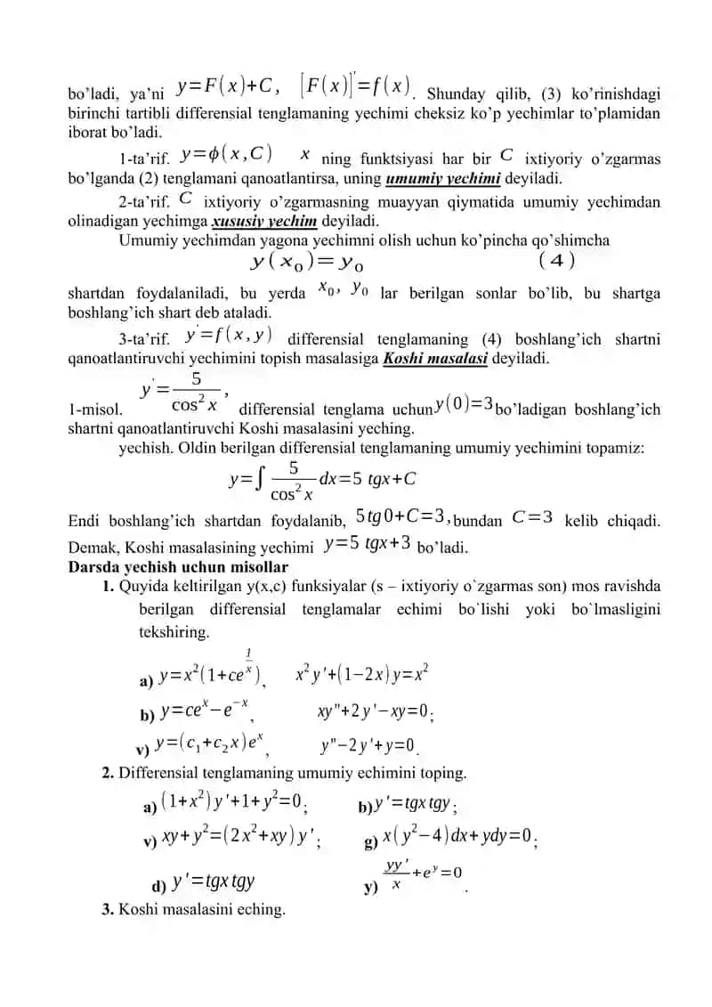 Differensial Tenglamalar 2