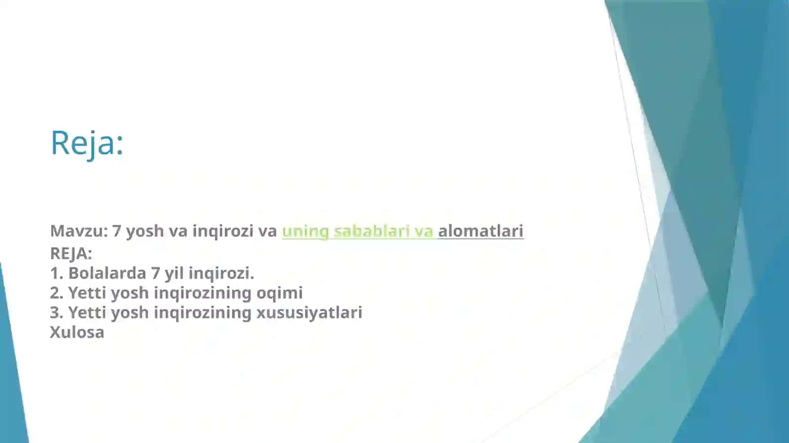 7 yosh inqirozi uning sabablari va alomatlari 2