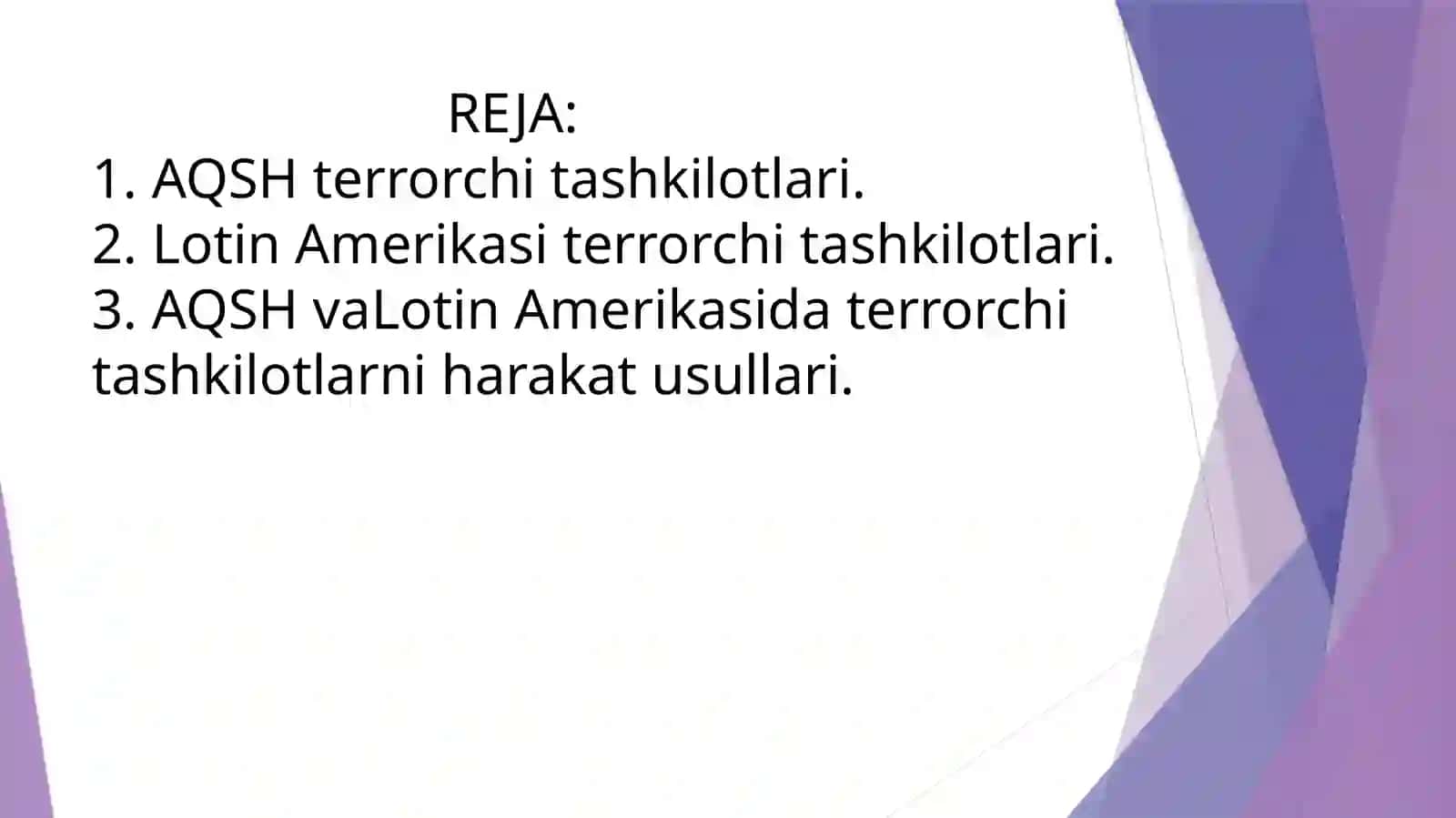 AQSH va Lotin Amerikasida terrorchi tashkilotlarni harakat  usullari 2