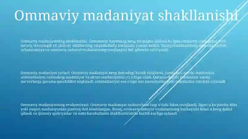 Ommaviy Madaniyatning Shakllanish Tarixi Va Uning Turlari 2