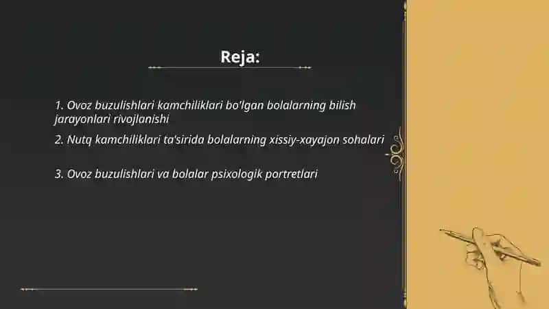 Ovoz buzulishlari kamchiliklari bo'lgan bolalarning psixologik xususiyatlari 2