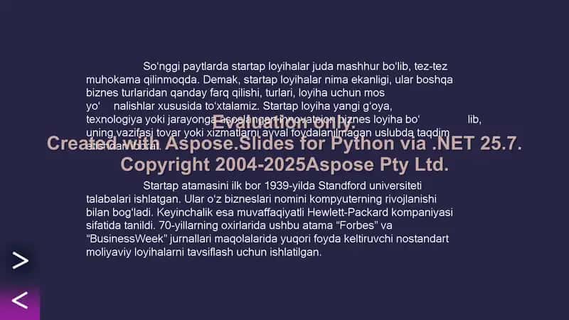 Startap loyihalar va ularning turlari 2