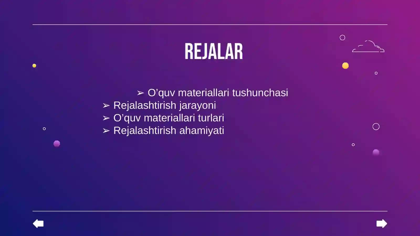 O’QUV MATERIALLARINI REJALASHTIRISH 2