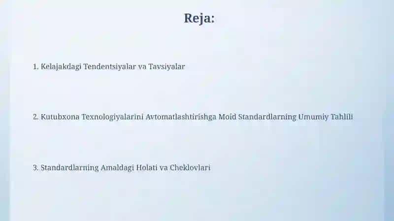 Kutubxona texnologiyalarini avtomatlashtirishga moʻljallangan standartlar tahlili 2
