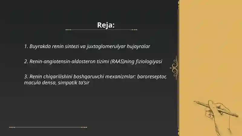 Buyrakning endokrin funksiyalari renin, eritropoetin, kaltsitriol 2