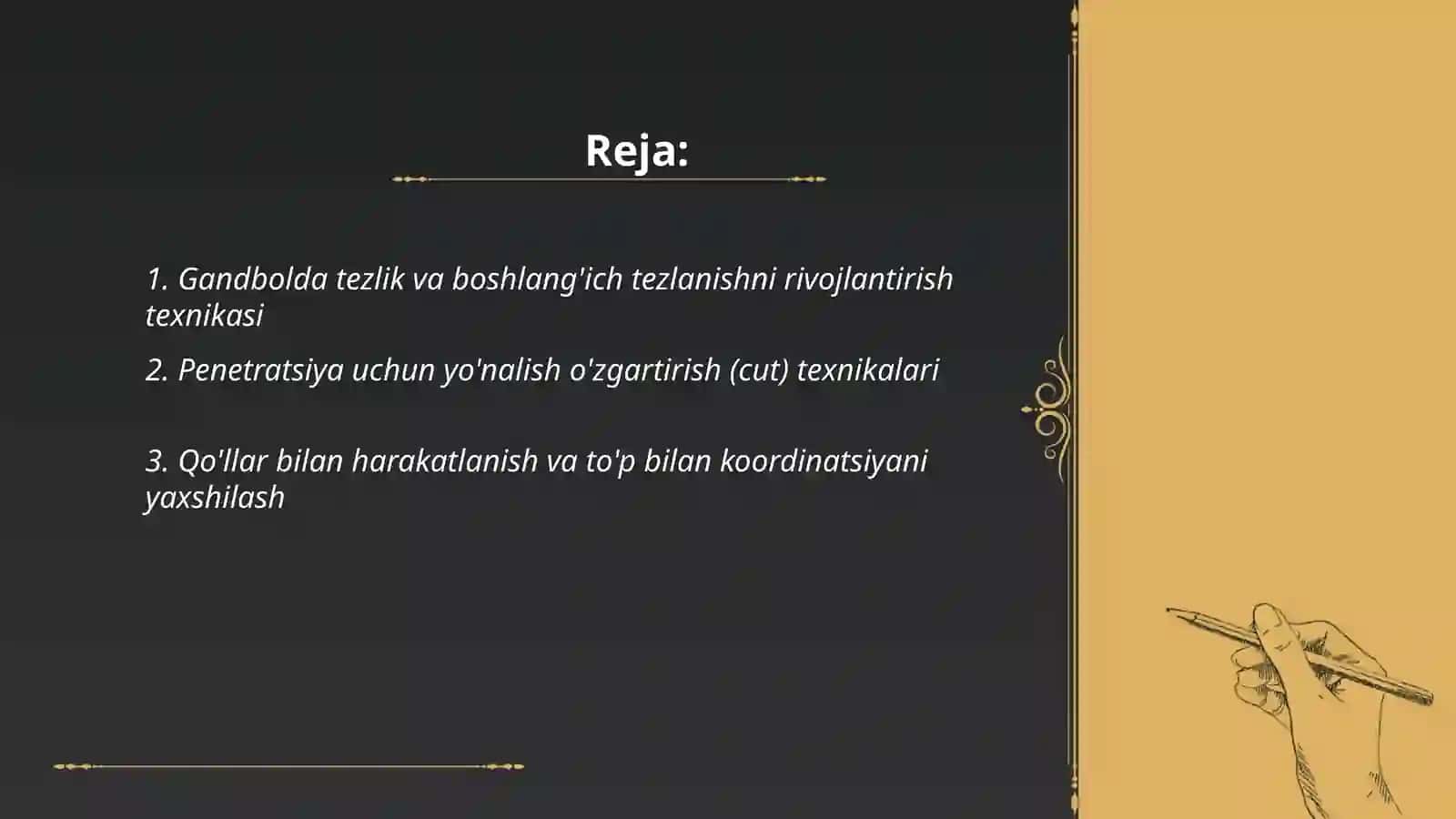 Gandbol o'yinida harakatlanish texnikasini takomillashtirish 2