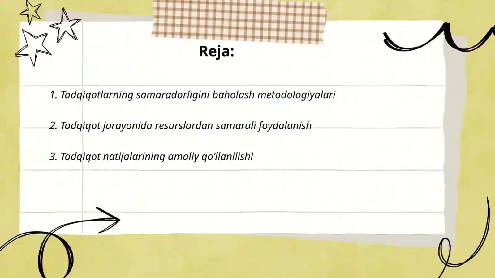 Tadqiqotlarning samaradorligi 2