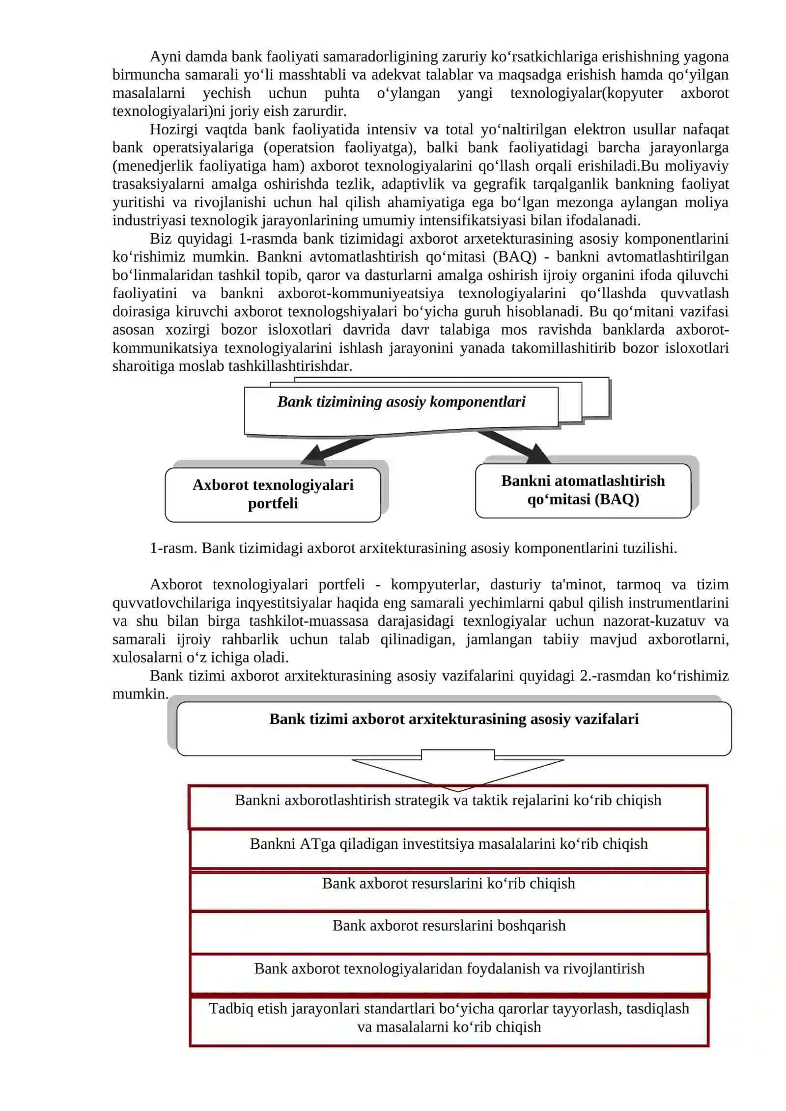 BANKNING AVTOMATLASHTIILGAN AXBOROT BOSHQARUV TIZIMINING TUZILISHI 2