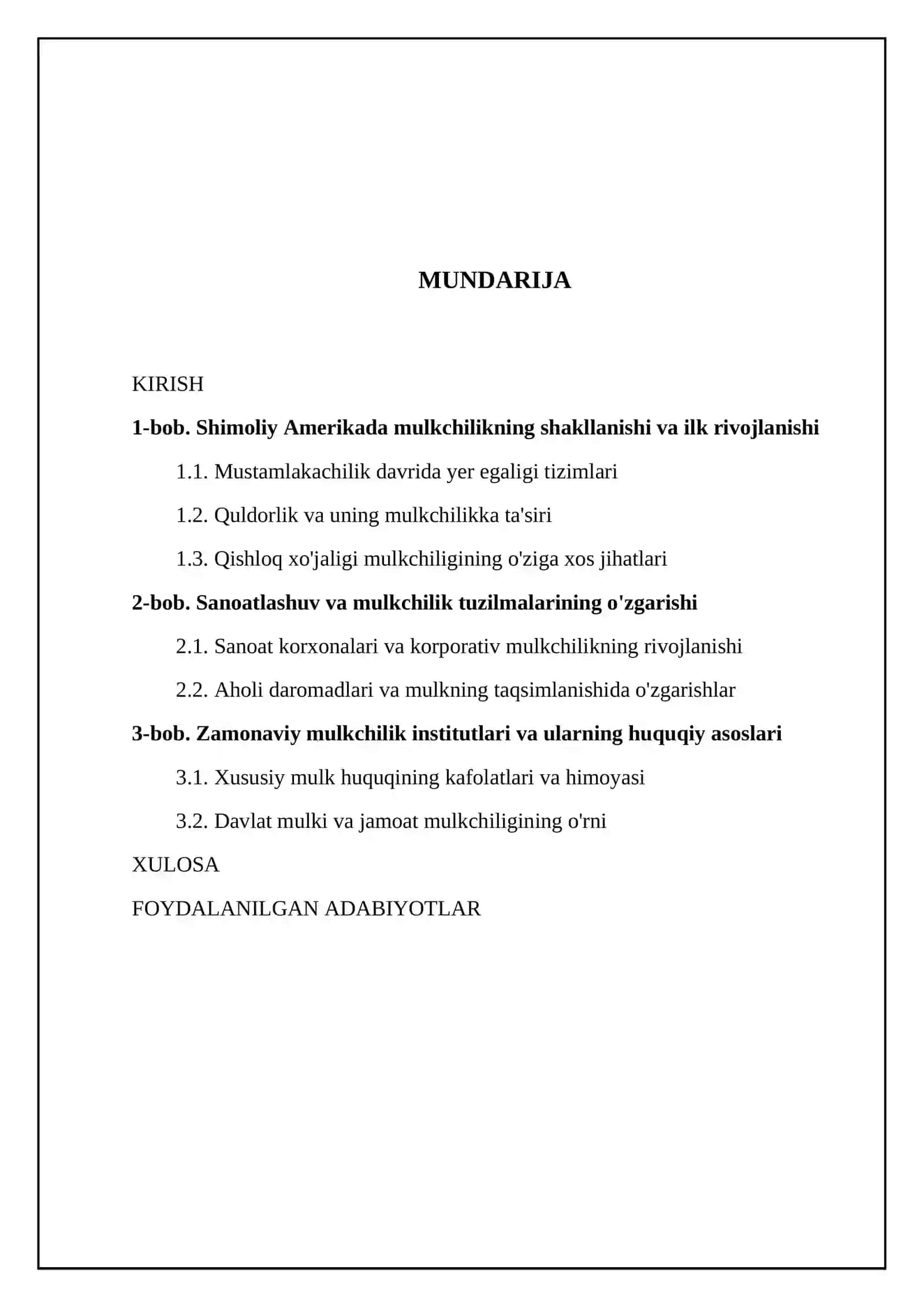 Mulkchilik instituti rivojlanishining SHimoliy Amerika mamlakatlarda rivojlangan yo‘llari 2