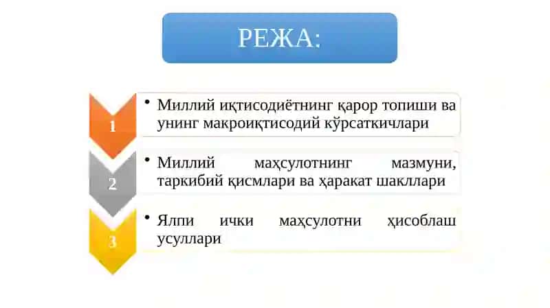 Миллийиқтисодиётнинг қарор топишиваунингмакроиқтисодий кўрсаткичлари 2