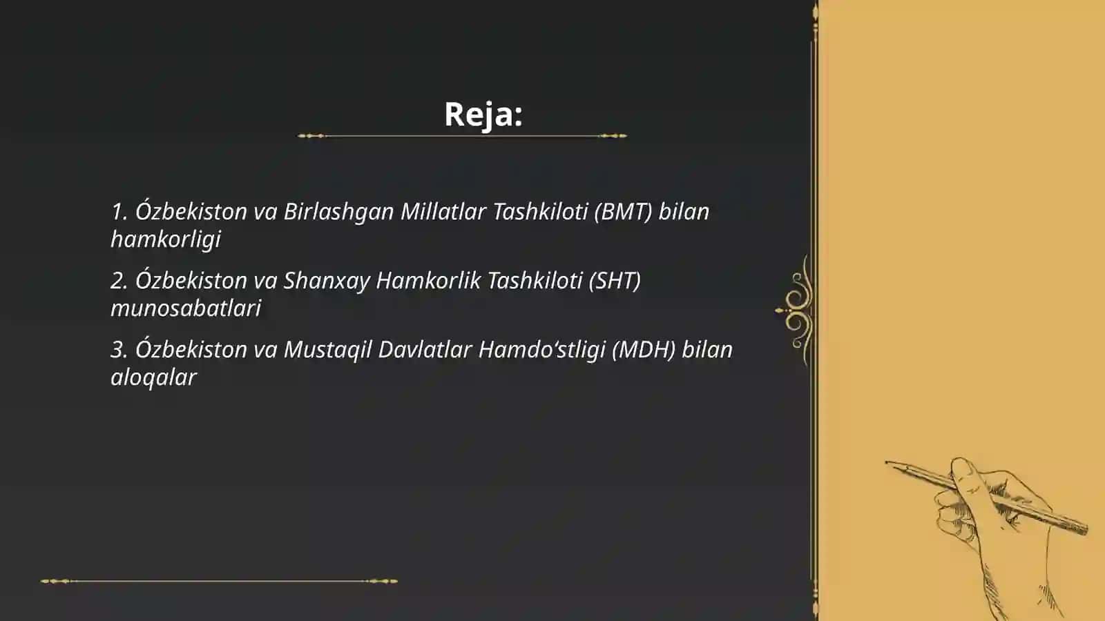 Ózbekistonning xalqaro tashkilotlar bilan aloqalari 2