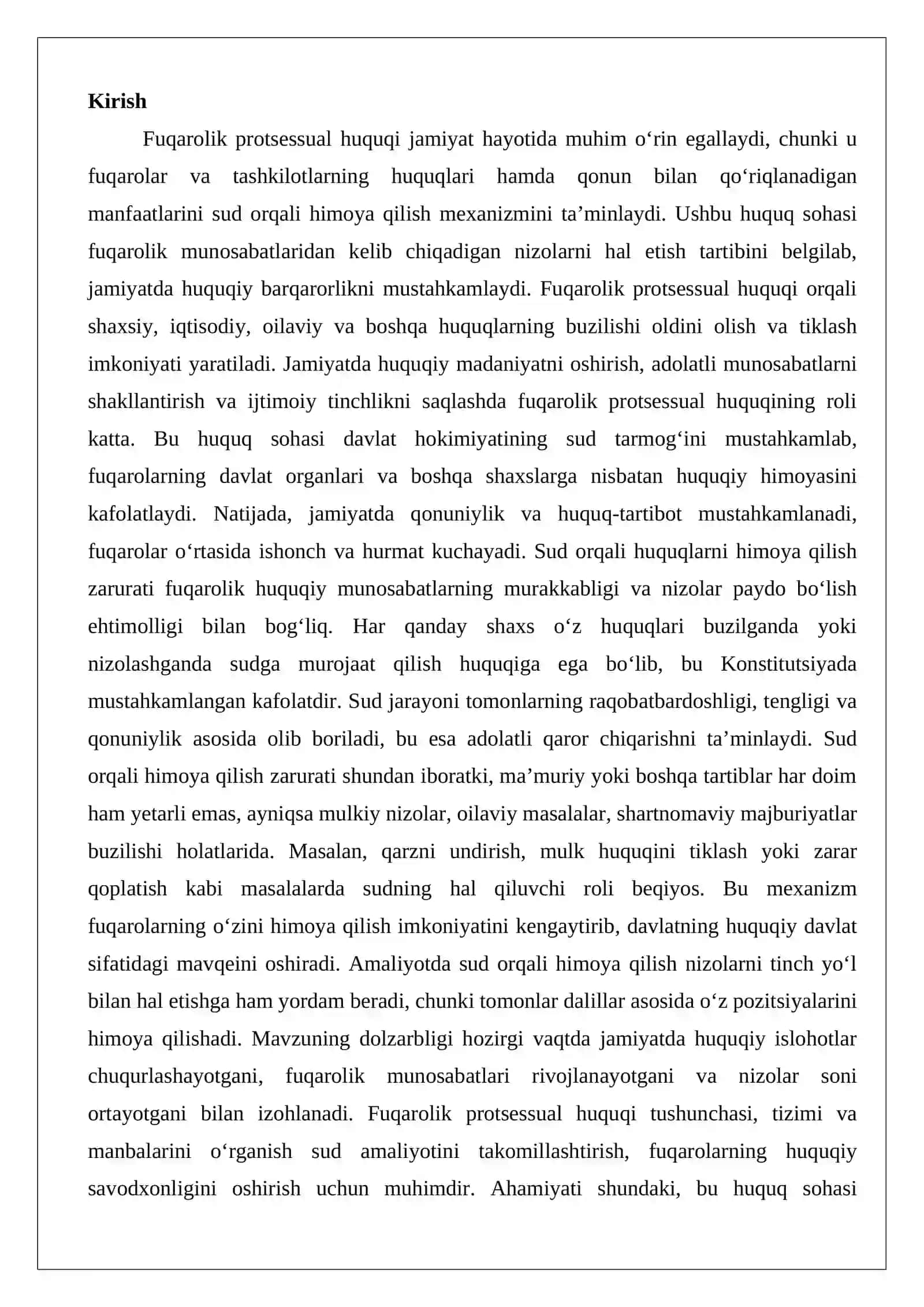 Fuqarolik protsessual huquqi tushunchasi, tizimi, manbalari 2