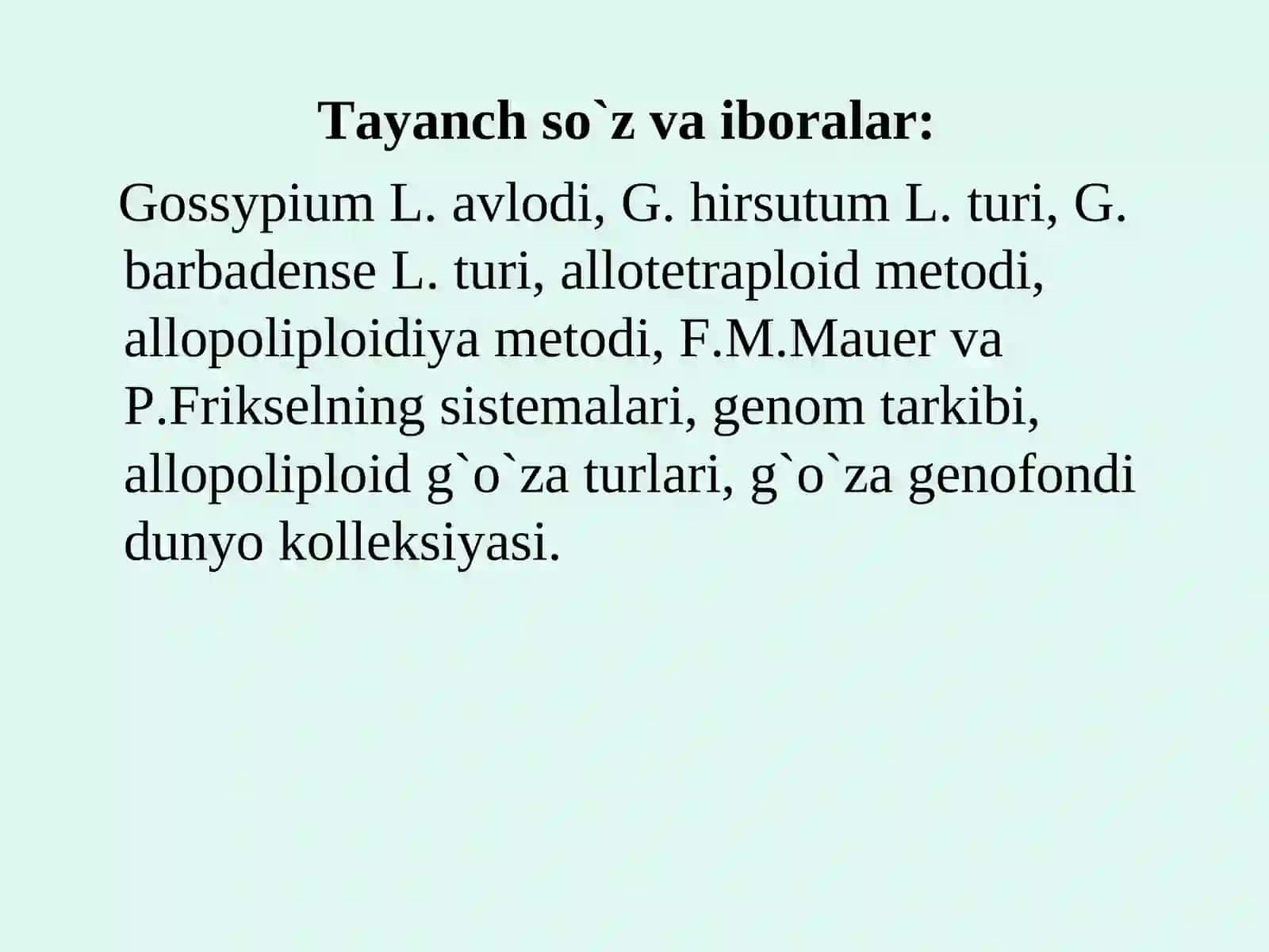 G`o`zaning kelib chiqishi va sistematikasi 2