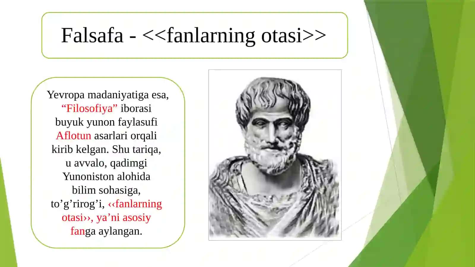 Falsafaning mohiyatiga oid Sharq va G'arb mutafakkirlari ta'riflarini tasniflash 2