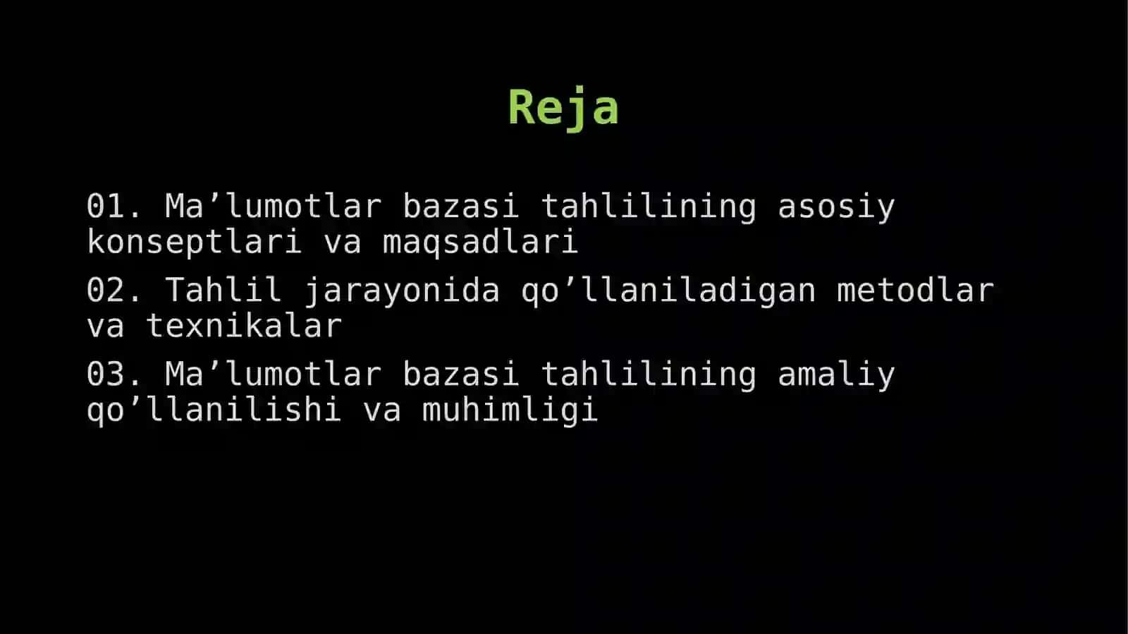 Ma’lumotlarbazasitahlili 2